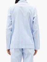 Thumbnail for your product : Tekla Striped Organic-cotton Pyjama Shirt - Blue Stripe