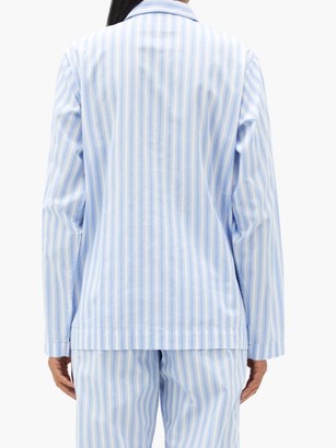 Tekla Striped Organic-cotton Pyjama Shirt - Blue Stripe