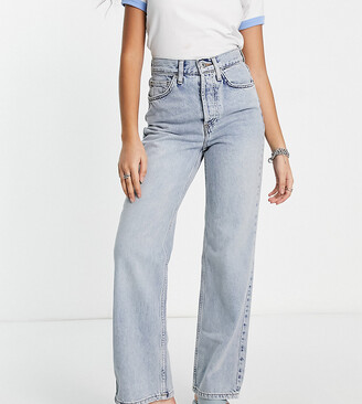 Topshop Petite Kort jeans in bleach - ShopStyle