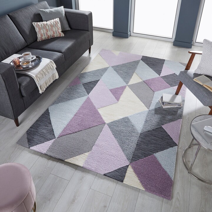Dunelm Icon Geometric Rug Purple/Green/White ShopStyle
