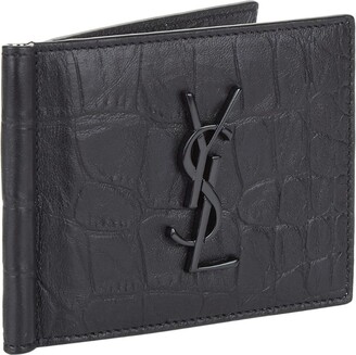 Saint Laurent Men's YSL Leather Wallet w/ Money Clip