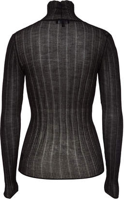Theory Sheer Turtleneck Pullover with Wool
