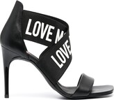 Thumbnail for your product : Love Moschino Logo-Print Crossover Strap Pumps