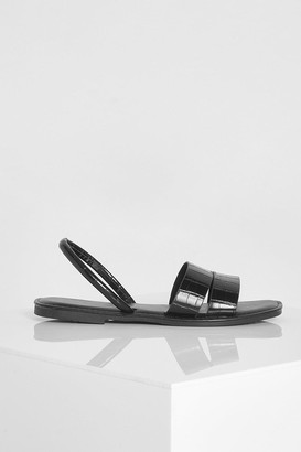 boohoo Cut Out Strap Slingback Jelly Sandals