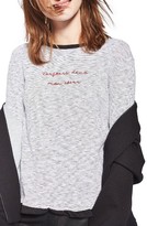Thumbnail for your product : Topshop Women's Ruffle Trim French Stripe Tee
