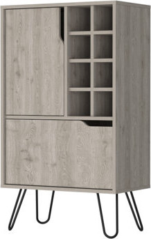 George Oliver Stylish Rectangle Bar Cabinet with Ample Storage for Entertaining and Displaying