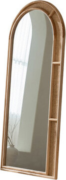 STONE DRAGON TILE ARTS LLC Rustic Woven Rattan Arched Mirror