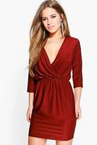 Thumbnail for your product : boohoo Petite Low Plunge Wrap Dress
