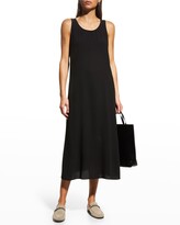 Thumbnail for your product : Eileen Fisher Scoop-Neck Georgette Midi Dress