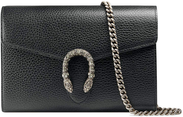Gucci Dionysus Leather Mini Chain Bag, Black - ShopStyle