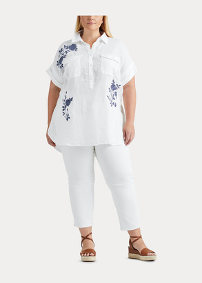 white linen tops plus size