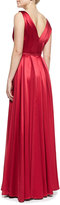 Thumbnail for your product : Halston Flowy-Skirt V-Neck Gown