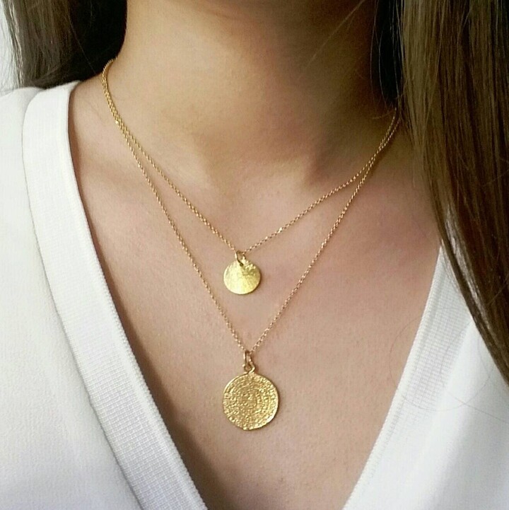 Etsy Gold Phaistos Disc Necklace Set Ancient Greek Charm