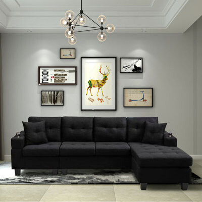 Red Barrel Studio Right Sectional Sofa With Footrest Convertible Corner Sofa With Armrest Storage Living Room And Apartment Sectional Sofa Right Chaise Longue