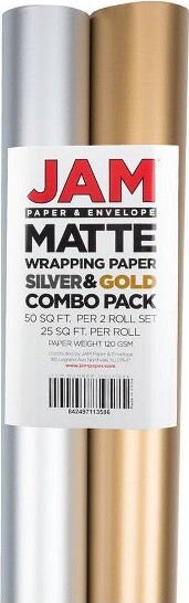 JAM Paper JAM PAPER Gift Wrap, Matte White Wrapping Paper, 25 Sq Ft per Roll,  2/Pack - Solid Color for Any Occasion - 50 Sq Ft Total in the Wrapping Paper  department at