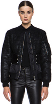 Thumbnail for your product : Givenchy Padded Acrylic-Blend Bomber Jacket with Corset Belt in Black