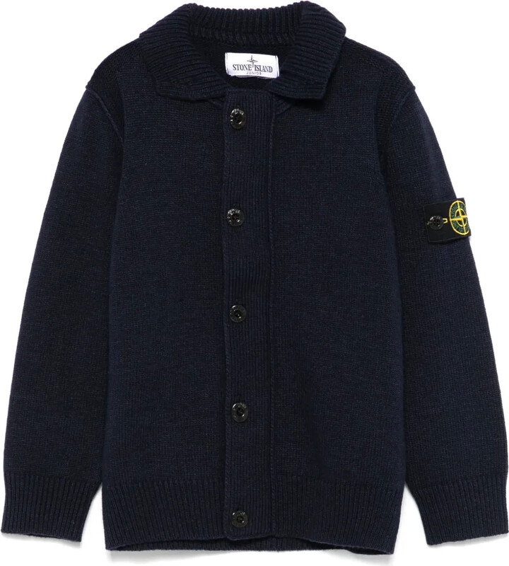 Stone Island Junior Compass-badge cardigan ShopStyle Boys' Knitwear