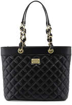 St. John Collection Quilted Leather Tote Bag, Black/Gold