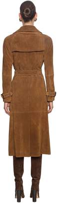 Etro Suede Trench Coat W/ Jeweled Buttons