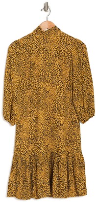 Nanette Lepore Drop Waist Pleated Hem Cheetah Print Dress