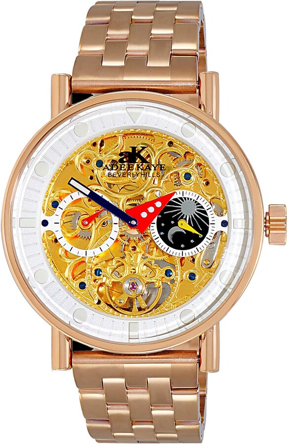 Adee Kaye Men's Galactic Goldtone Dial Watch