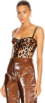 Thumbnail for your product : LaQuan Smith Bustier Bodysuit in Cheetah Vinyl | FWRD