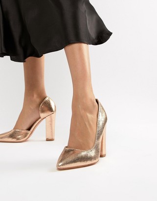 gold shoes block heel