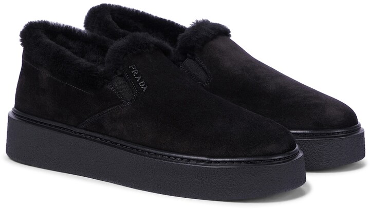 prada shearling sneakers
