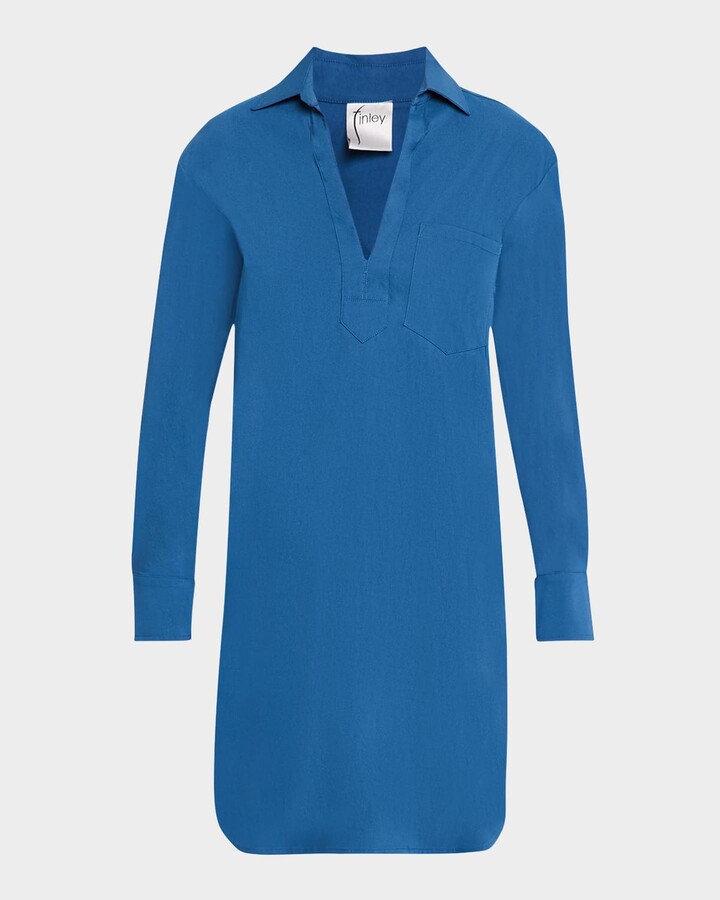 Julia Deep V-Neck Stretch Shirtdress