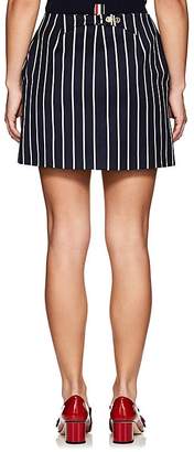 Thom Browne Women's Striped Wool-Cotton Sailor Miniskirt