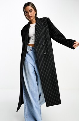 Louis Vuitton® Belted Pinstripe Topstitch Coat Grey. Size 40 in 2023