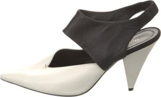 Celine Leather Slingback Pumps White Pointed-Toes Includes Dust Bag Unfortunately due to restrictions this item may not be eligible for shipping in all areas.