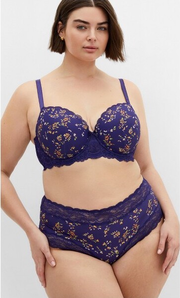 City Chic CITYCHIC|Women'sPlusSizeHaileyPrintContourBra-sapphire-40D