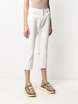 Thumbnail for your product : MSGM Cropped Logo-Print Jeans