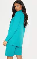 Thumbnail for your product : PrettyLittleThing Turquoise Woven Blazer