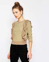 Thumbnail for your product : ASOS Metallic Sweater with Ruffle Detail