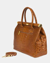 Thumbnail for your product : Diana Clara Cognac Croc embossed Italian leather handbag