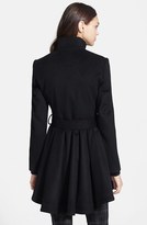 Thumbnail for your product : Betsey Johnson Belted Skirted Wool Blend Coat