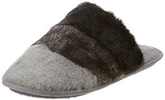 Isotoner Women's Faux Fur Mule Slippers Open Back (Grey Gry), 38 EU