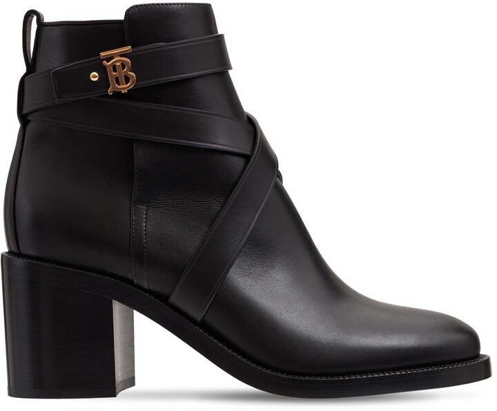 Burberry 70mm New Pryle Leather Ankle Boots - ShopStyle