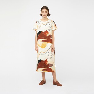 Keegan Printed Short Sleeved Dress In Cotton