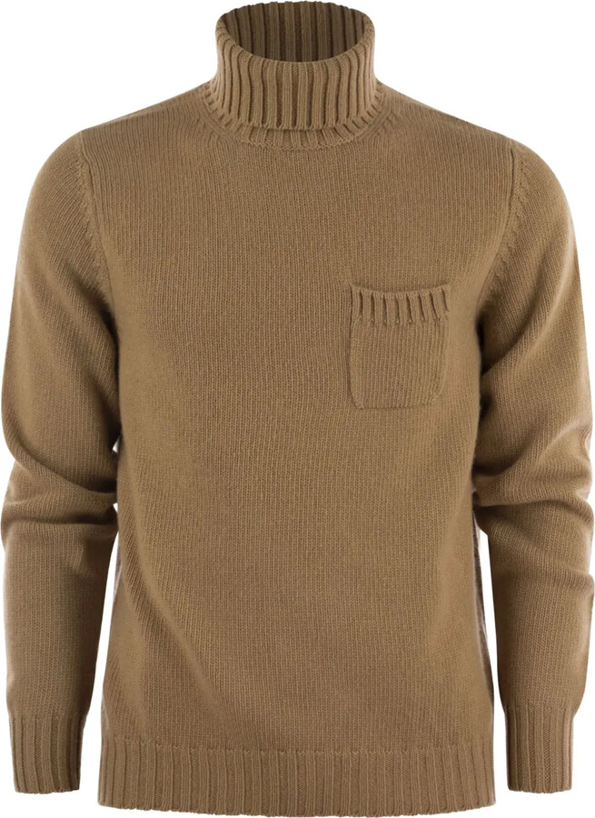 Fedeli Ribbed Pocket Turtleneck Sweater