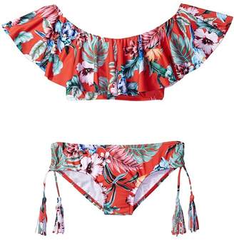 Seafolly Jungle Paradise Ruffle Tankini Set Girl's Swimsuits One Piece