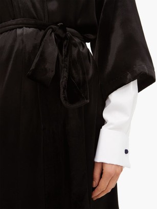 Edward Crutchley Velvet Robe Coat - Black