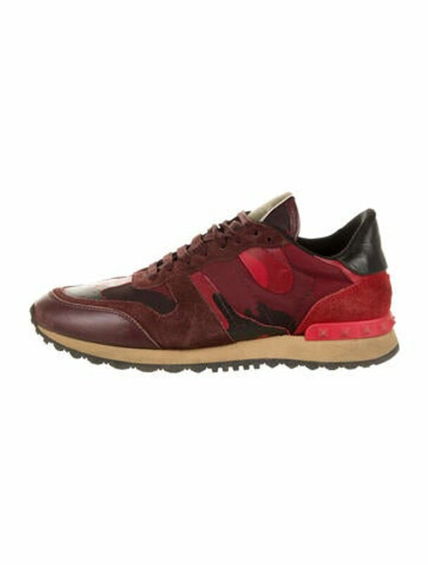 Valentino Rockstud Accents Suede Sneakers - ShopStyle