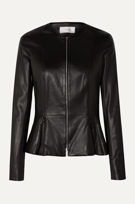 The Row Anasta Leather Peplum Jacket - Black