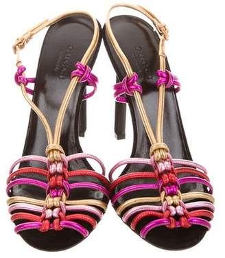 Gucci Lucena Metallic Sandals w/ Tags