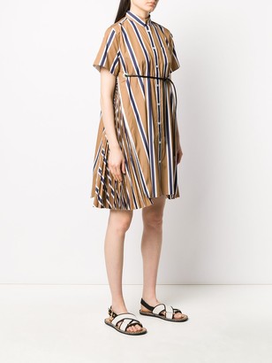 Sacai Striped Pleated Shirt Dress