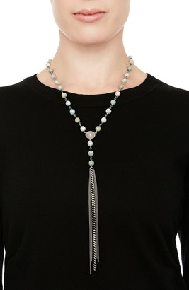 Sheryl Lowe Amazonite & Diamond Tassel Y-Necklace