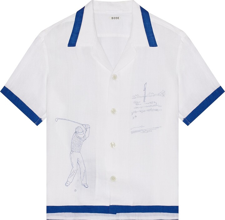 Bode Spread-Collar Embroidered Shirt ShopStyle